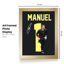 Manuel Neuer Signed Poster Print – Germany National Team Goalkeeper Tribute Wall Art with Signature & Jersey Number 1 – Iconic Captain Memorabilia for Football Fans & Collectors