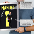 Manuel Neuer Signed Poster Print – Germany National Team Goalkeeper Tribute Wall Art with Signature & Jersey Number 1 – Iconic Captain Memorabilia for Football Fans & Collectors