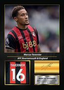 Marcus Tavernier Printed Signed Poster – AFC Bournemouth & England Midfielder Tribute Wall Art with Jersey & Bio Plaque – Premier League Football Memorabilia for Fans & Collectors