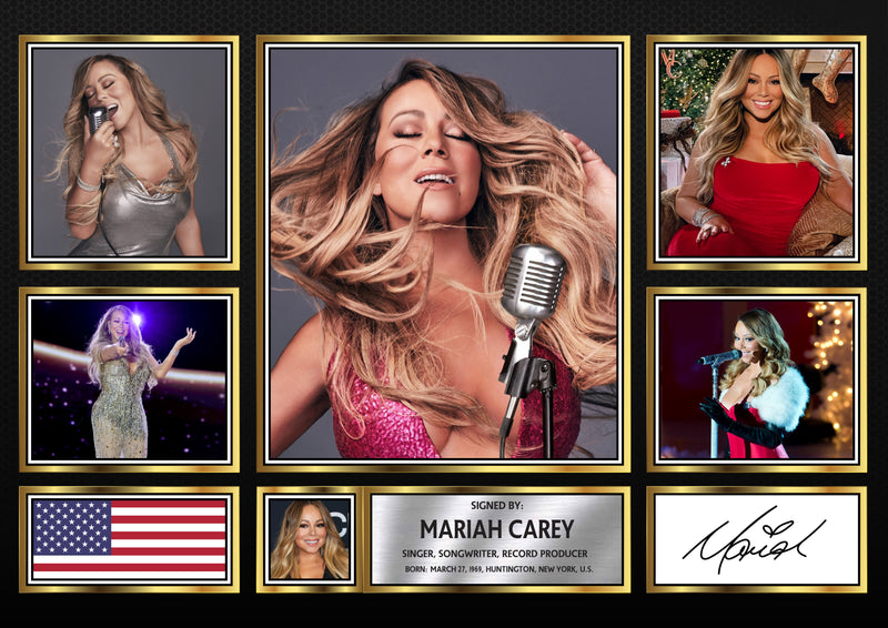 Mariah Carey Singers Framed Autographed Print - Limited Edition Autograph Fan Gift – Collectible Memorabilia Merchandise