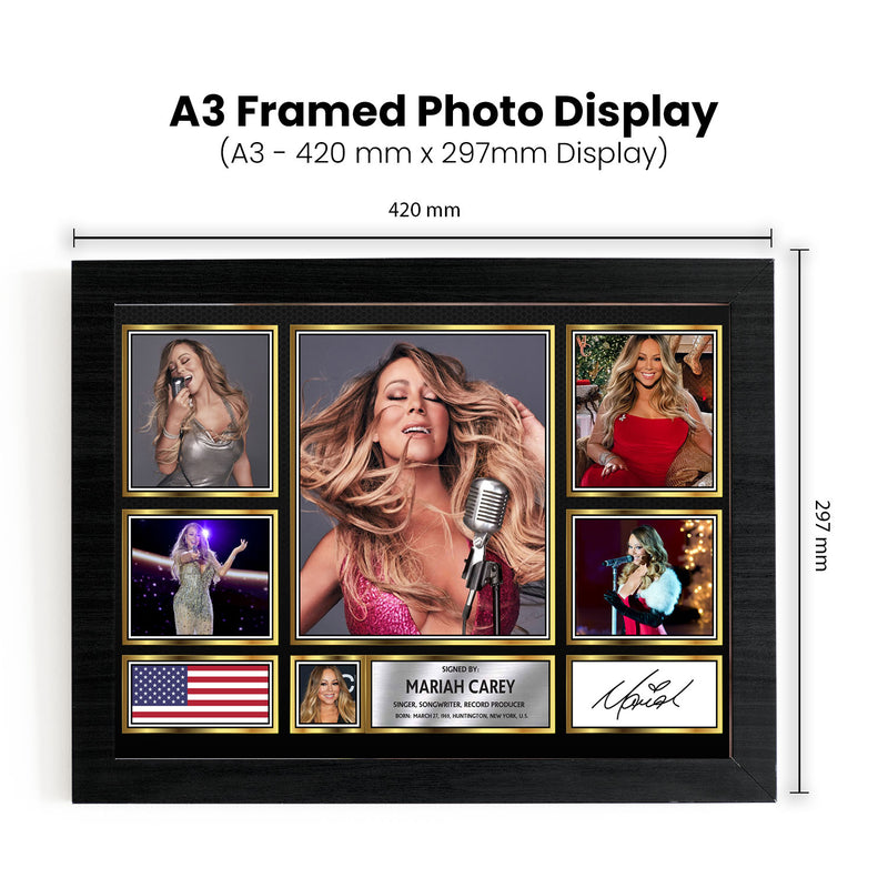 Mariah Carey Singers Framed Autographed Print - Limited Edition Autograph Fan Gift – Collectible Memorabilia Merchandise