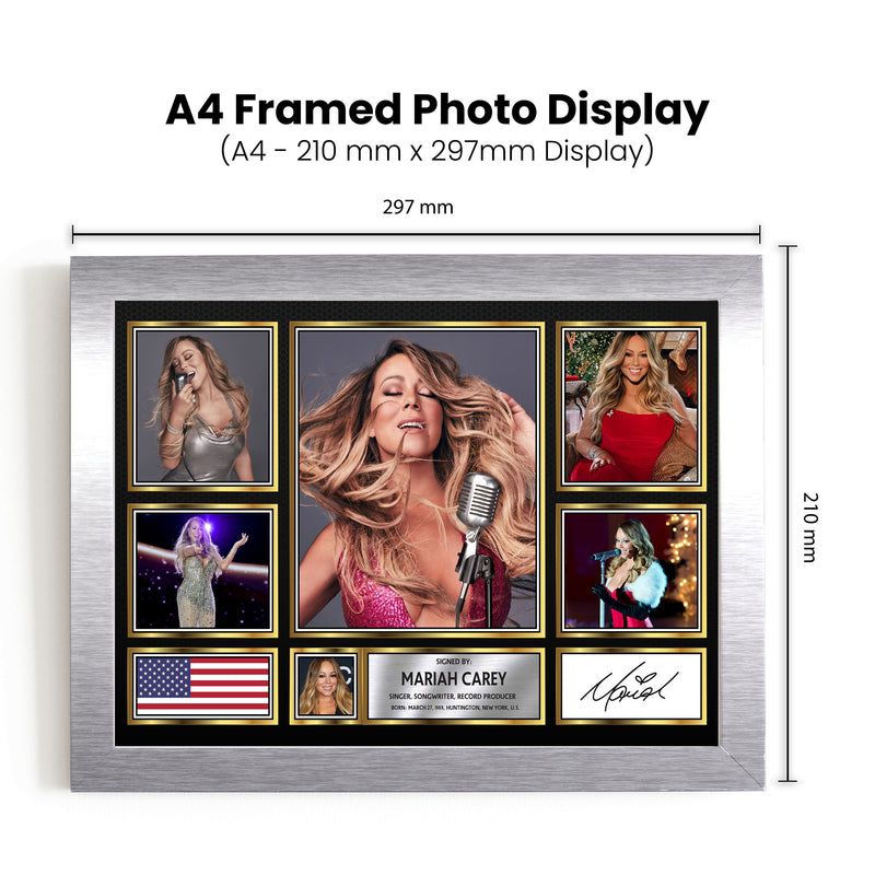 Mariah Carey Singers Framed Autographed Print - Limited Edition Autograph Fan Gift – Collectible Memorabilia Merchandise