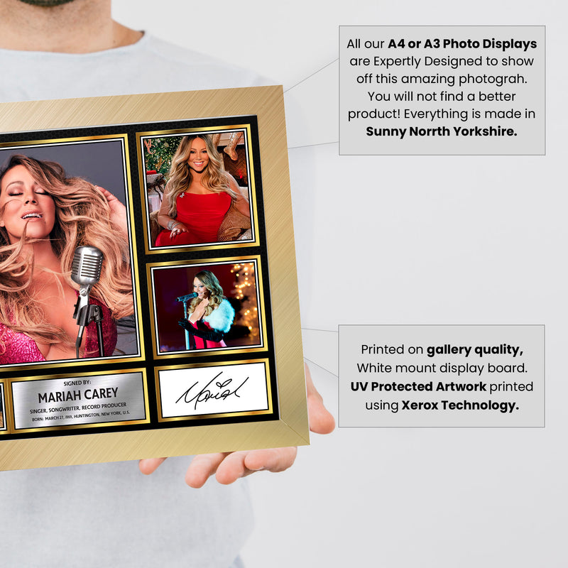 Mariah Carey Singers Framed Autographed Print - Limited Edition Autograph Fan Gift – Collectible Memorabilia Merchandise