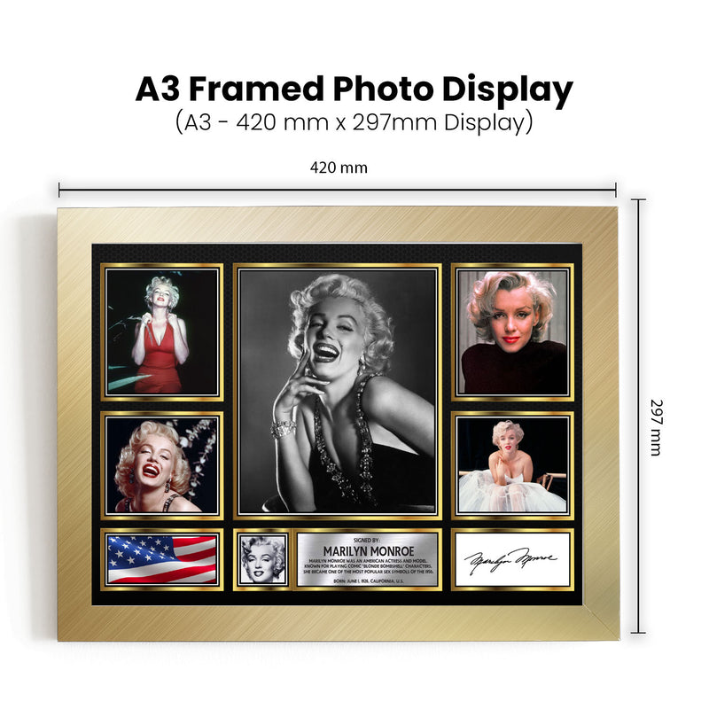 Marilyn Monroe Actors Framed Autographed Print - Limited Edition Autograph Fan Gift – Collectible Memorabilia Merchandise