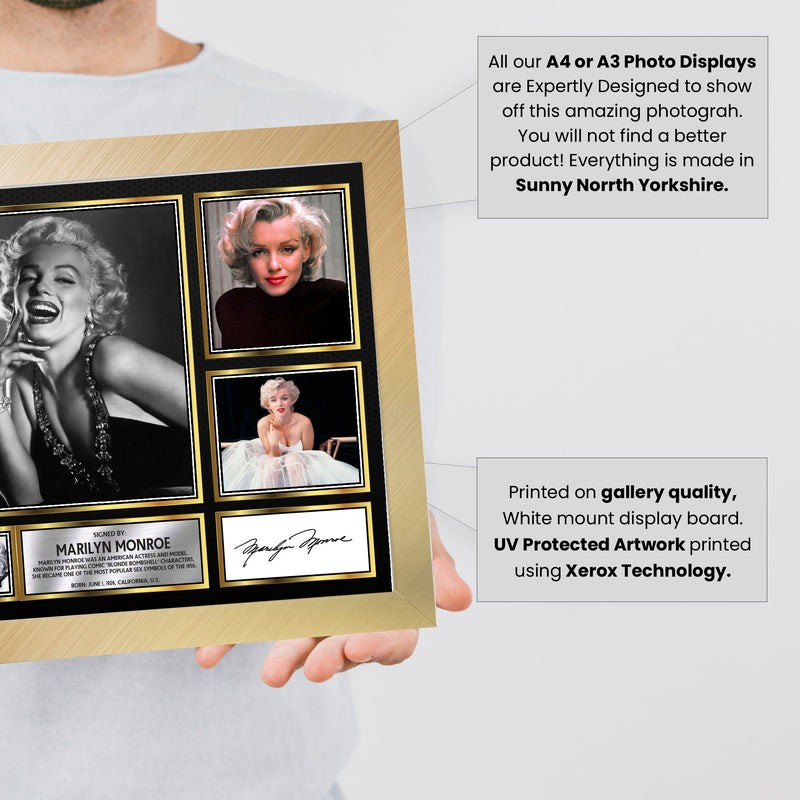 Marilyn Monroe Actors Framed Autographed Print - Limited Edition Autograph Fan Gift – Collectible Memorabilia Merchandise