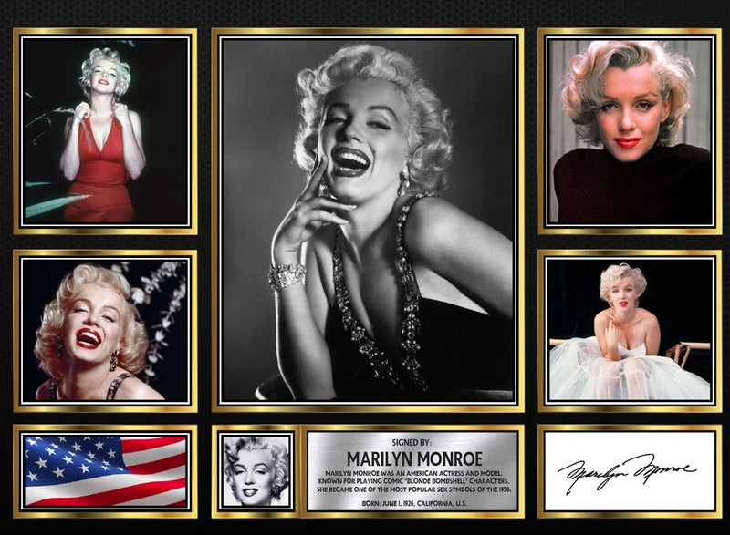 Marilyn Monroe Actors Framed Autographed Print - Limited Edition Autograph Fan Gift – Collectible Memorabilia Merchandise