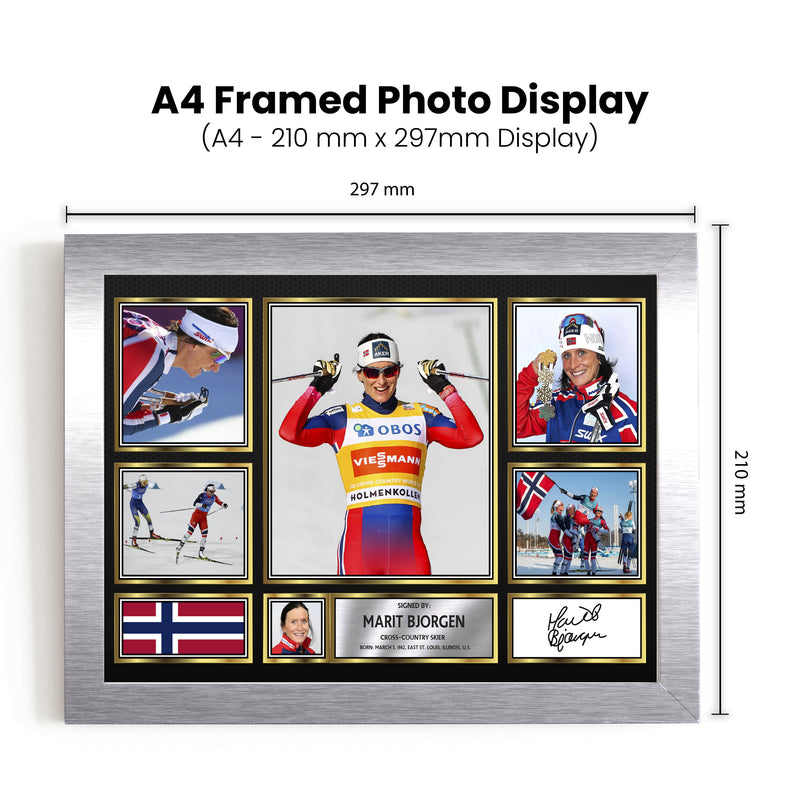 Marit BJOrgen Olympians Framed Autographed Print - Limited Edition Autograph Fan Gift – Collectible Memorabilia Merchandise