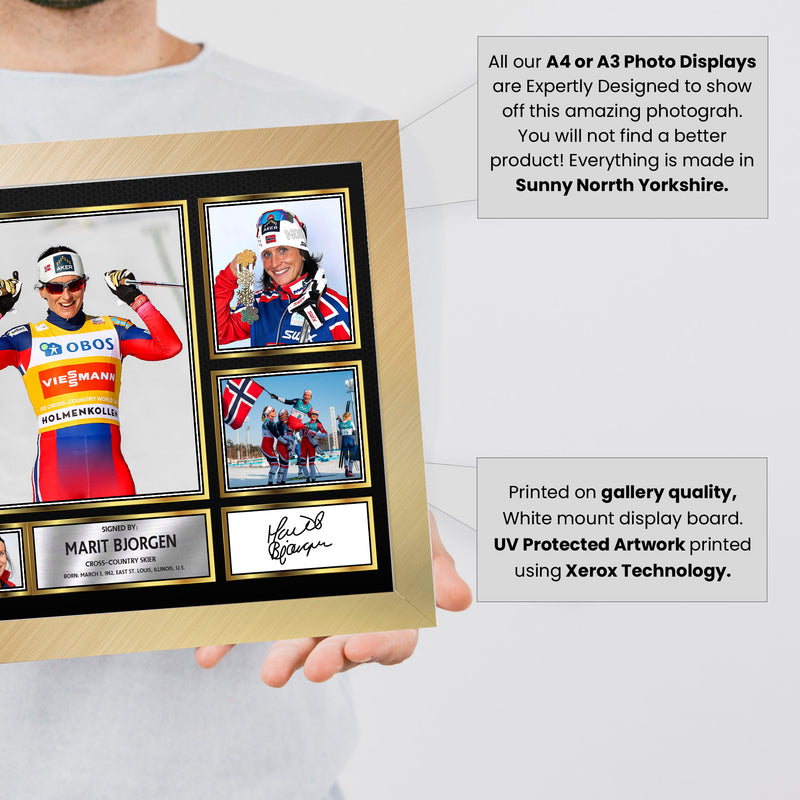 Marit BJOrgen Olympians Framed Autographed Print - Limited Edition Autograph Fan Gift – Collectible Memorabilia Merchandise