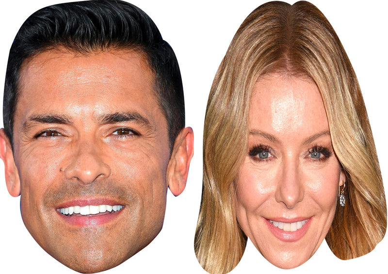 Mark Consuelos and Kelly Ripa Celebrity Couple Face Mask Fancy Dress - High-Quality Cardboard Masks for Any Occasion