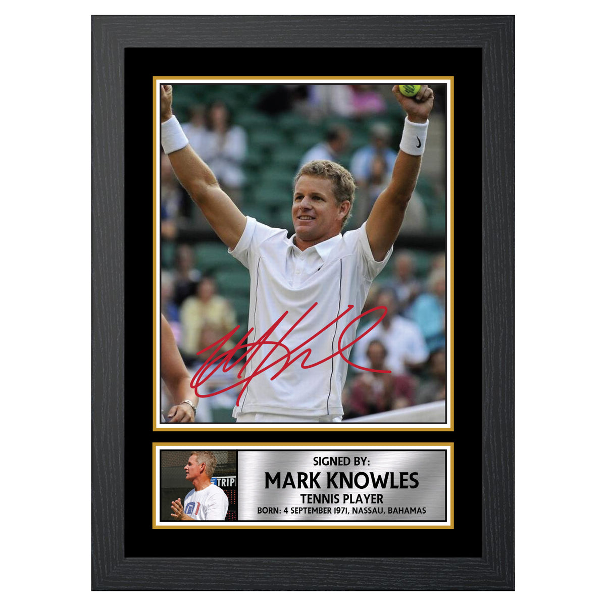 Mark Knowles M603 Tennis Player Printed Signature Poster Print Gift