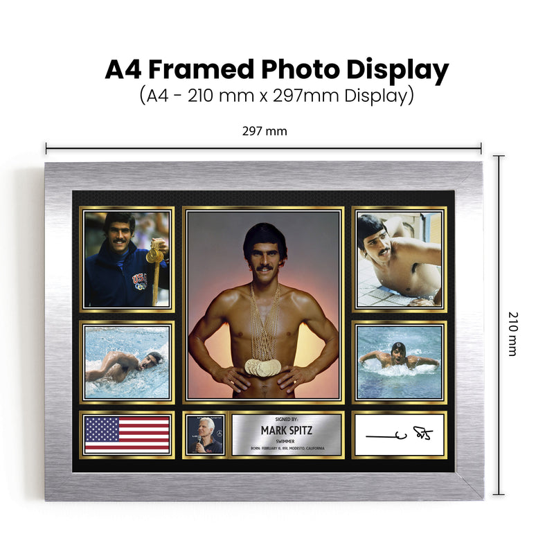 Mark Spitz Olympians Framed Autographed Print - Limited Edition Autograph Fan Gift – Collectible Memorabilia Merchandise