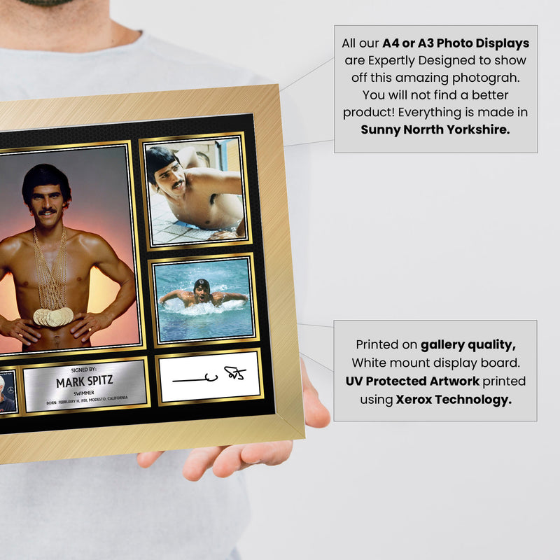 Mark Spitz Olympians Framed Autographed Print - Limited Edition Autograph Fan Gift – Collectible Memorabilia Merchandise