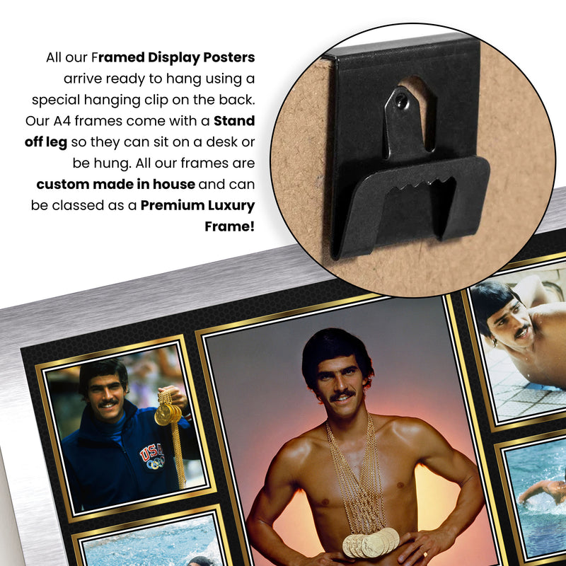 Mark Spitz Olympians Framed Autographed Print - Limited Edition Autograph Fan Gift – Collectible Memorabilia Merchandise