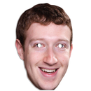 Mark Zuckerberg Entrepreneur Celebrity Face Mask Fancy Dress Cardboard Costume Mask