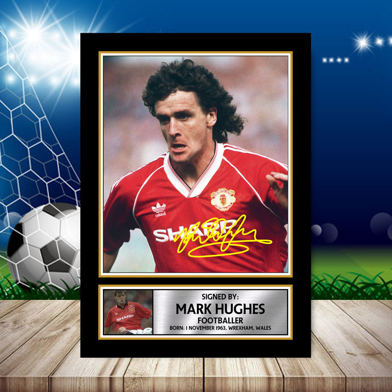 Mark Hughes 2 Printed Signature Footballers Star Poster Print Framed Wall Art Gift – Mark Hughes 2 Printed Signature Footballers Star Poster Print