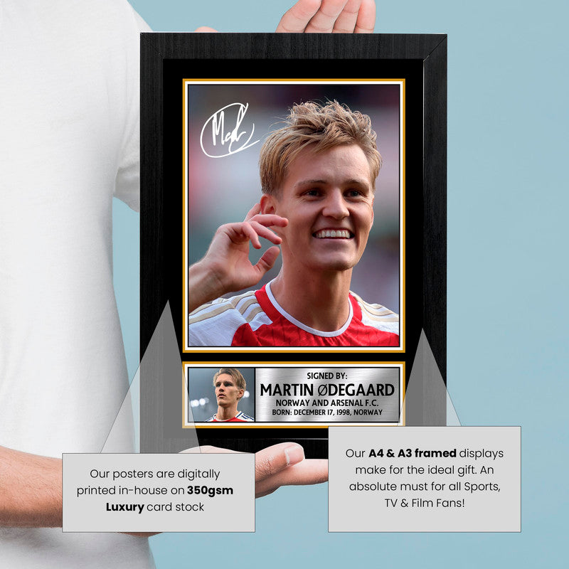 Martin Ødegaard Signed Autographed Portrait Poster Print – Norway & Arsenal F.C. Captain – Football Memorabilia Wall Art