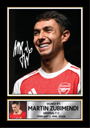 Martin Zubimendi Signed Autograph Poster Print – Arsenal F.C. Midfielder – Tribute Wall Art for Fans & Collectors