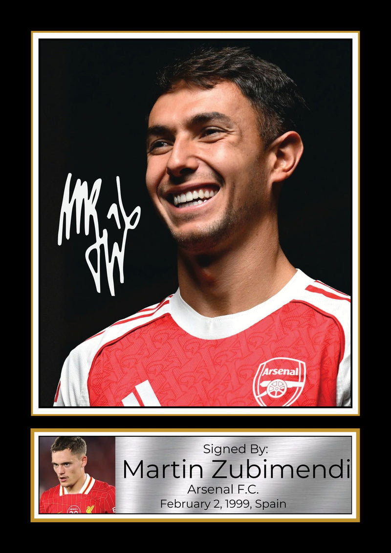 Martin Zubimendi Signed Autograph Poster Print – Arsenal F.C. Midfielder – Tribute Wall Art for Fans & Collectors