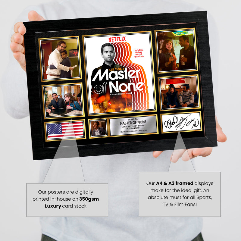 Master of None Netflix Shows Framed Autographed Print - Limited Edition Autograph Fan Gift – Collectible Memorabilia Merchandise