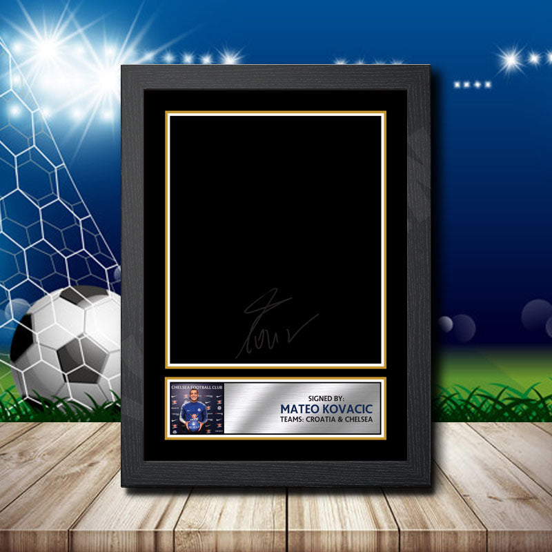 Mateo Kovacic 2 Silver Printed Signature Footballers Star Poster Print Framed Wall Art Gift – Mateo Kovacic 2 Silver Printed Signature Footballers Star Poster Print