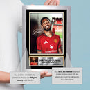 Matheus Cunha Signed Autograph Poster Print – Manchester United F.C. Forward – Soccer Memorabilia Gift for Fans