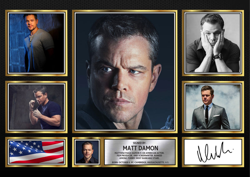 Matt Damon - Signed Autographed Television Star Print