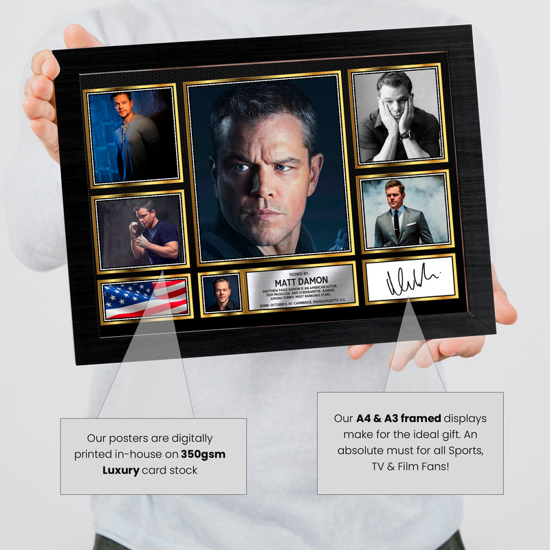 Matt Damon - Signed Autographed Television Star Print