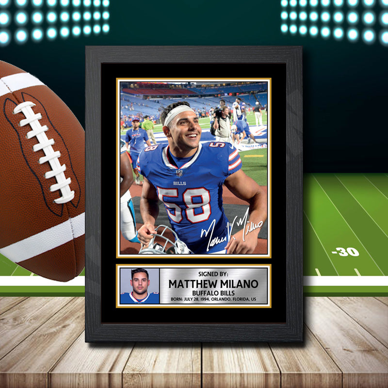 Matthew Milano 2 – Printed Signature NFL Star Print – Matthew Milano 2