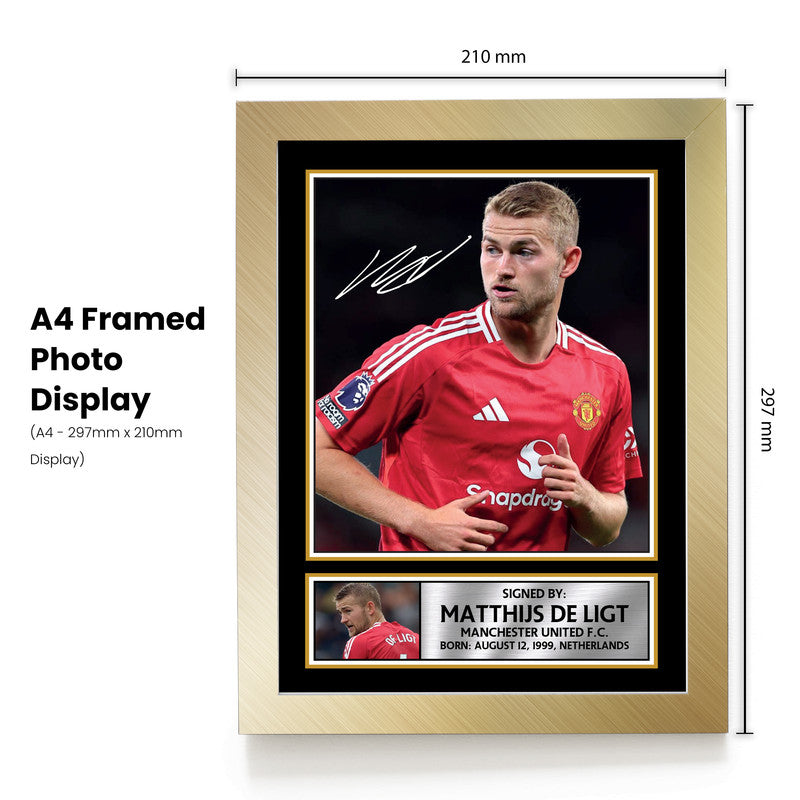Matthijs de Ligt Signed Autograph Poster Print – Manchester United F.C. – Netherlands International Football Memorabilia – Gift for Fans & Collectors
