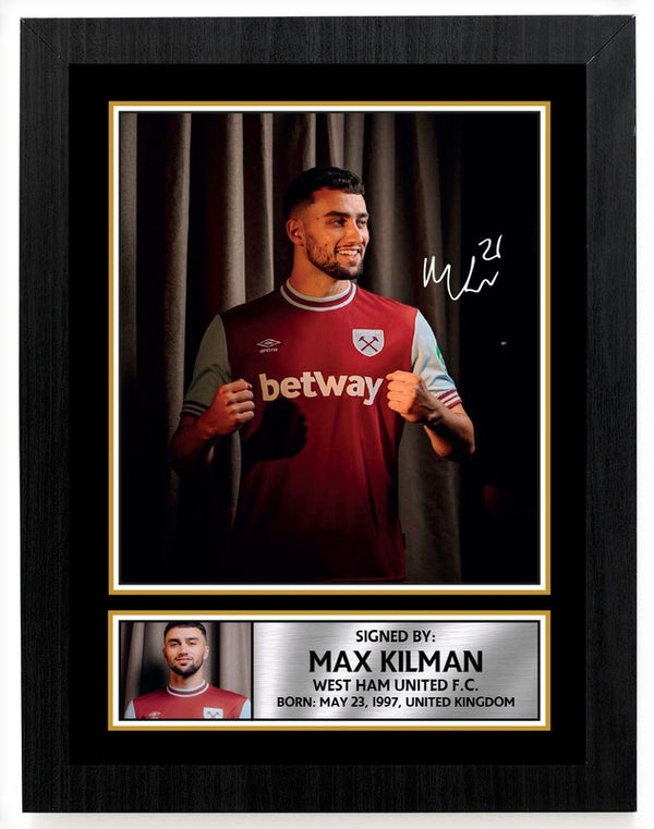 Max Kilman Printed Signature Poster Print – West Ham United F.C. – England Football Wall Art – Gift for Fans & Collectors
