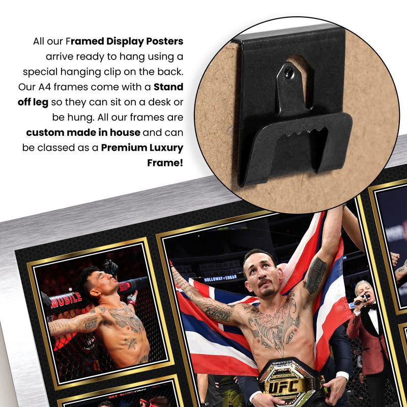 Max Holloway UFC FIighters Framed Autographed Print - Limited Edition Autograph Fan Gift – Collectible Memorabilia Merchandise