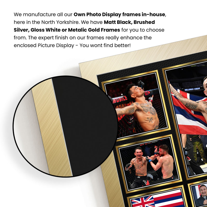 Max Holloway UFC FIighters Framed Autographed Print - Limited Edition Autograph Fan Gift – Collectible Memorabilia Merchandise