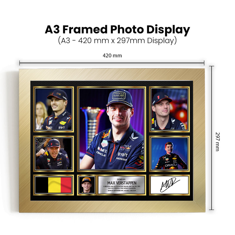 Max Verstappen F1 Driver Limited Edition Signed Gift Poster Print Artwork Display