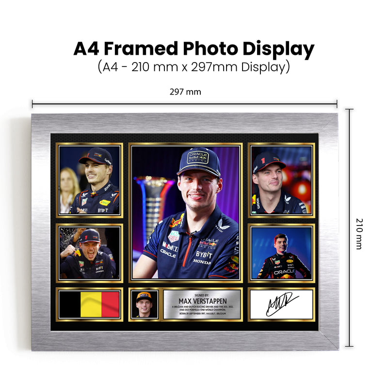 12×8 A4 Max Verstappen Red Bull Autographed Signed Photo Photograph Picture Frame F1 Formula One Poster Gift Gold 12×8 A4 Max Verstappen Red Bull Autographed Signed Photo Photograph Picture Frame F1 Formula One Poster Gift Gold