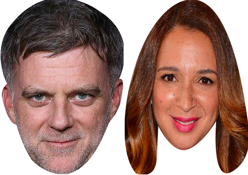 Maya Rudolph and Paul Thomas Anderson Celebrity Couple Face Mask Fancy Dress - High-Quality Cardboard Masks for Any Occasion