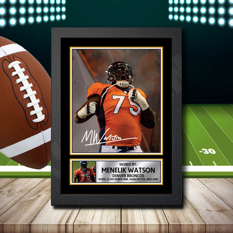 Menelik Watson 2 – Printed Signature NFL Star Print – Menelik Watson 2