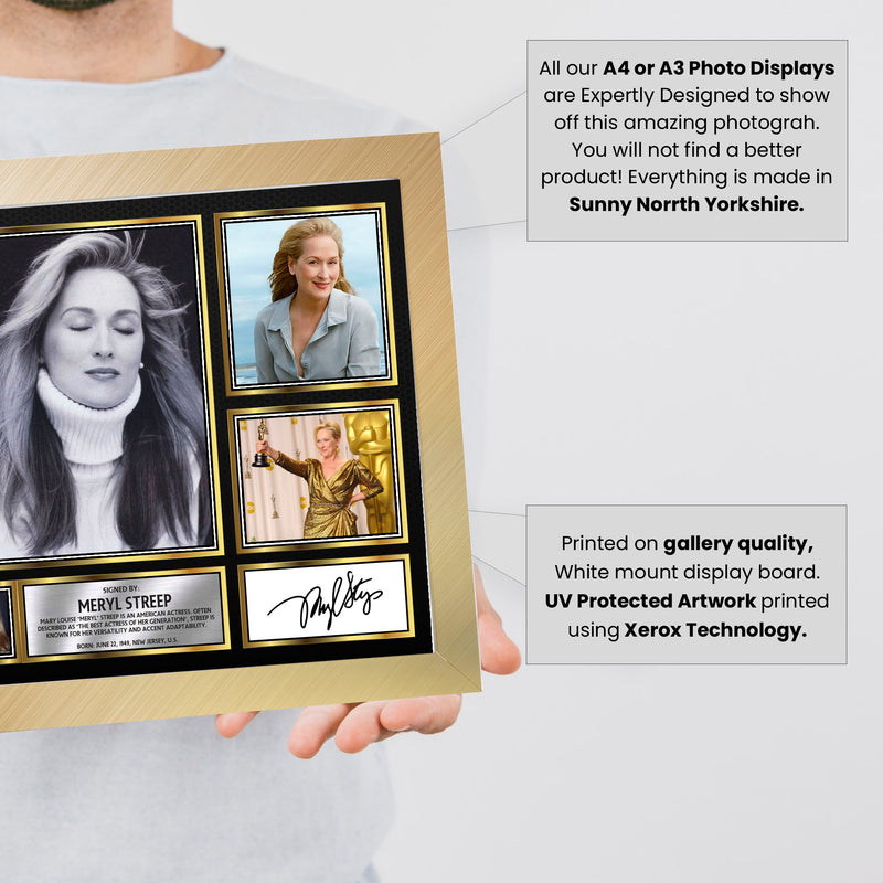 Meryl Streep Actors Framed Autographed Print - Limited Edition Autograph Fan Gift – Collectible Memorabilia Merchandise