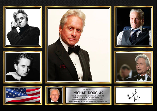 Michael Douglas – Printed Signature Television Star Print – Reproduction Print