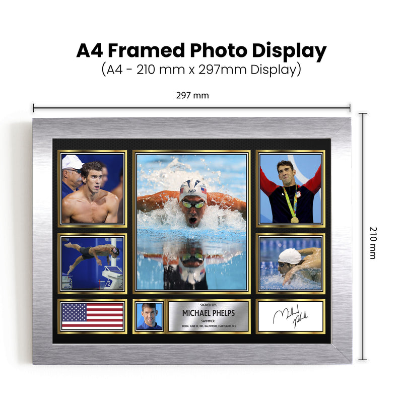 Michael Phelps Olympians Framed Autographed Print - Limited Edition Autograph Fan Gift – Collectible Memorabilia Merchandise