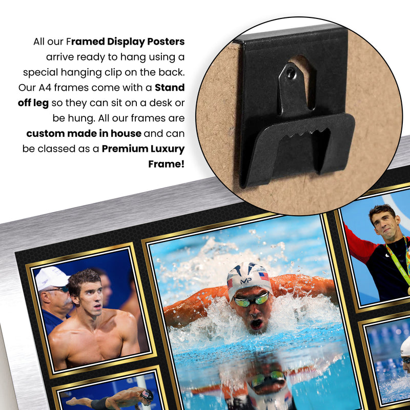 Michael Phelps Olympians Framed Autographed Print - Limited Edition Autograph Fan Gift – Collectible Memorabilia Merchandise