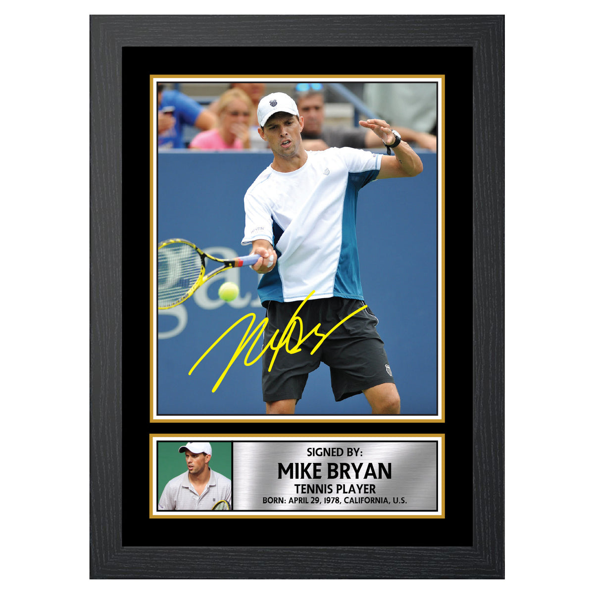 Mike Bryan M615 Tennis Player Printed Signature Poster Print Gift