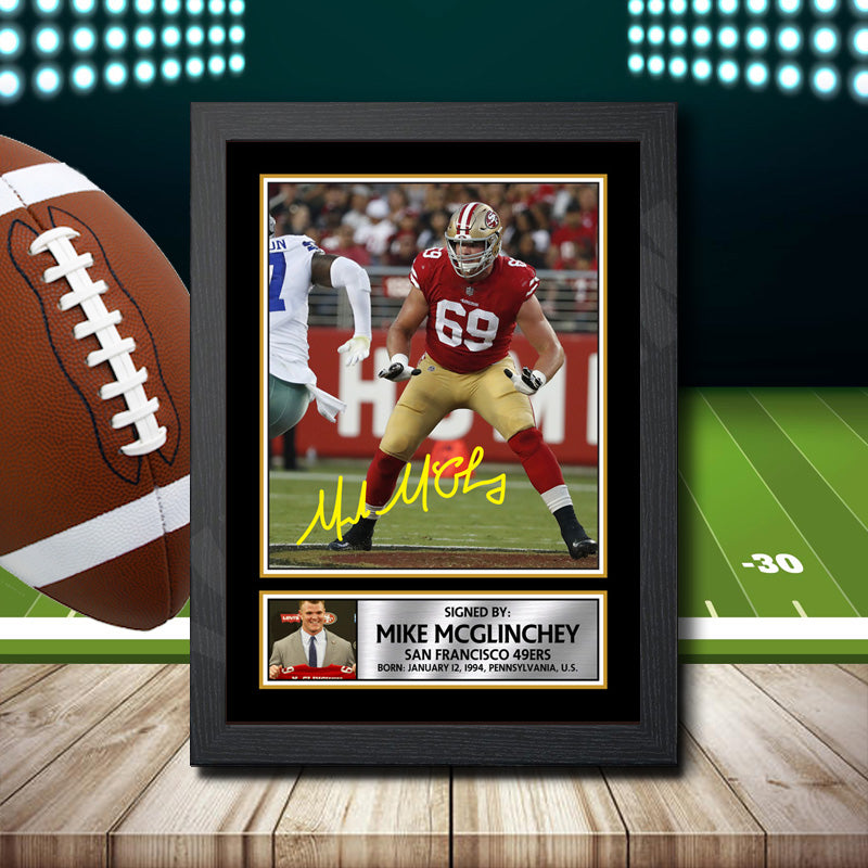 Mike Mcglinchey – Printed Signature NFL Star Print – Mike Mcglinchey