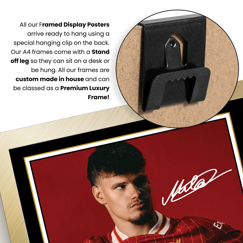 Milos Kerkez Signed Autograph Poster Print – Liverpool FC Left-Back – Soccer Memorabilia Gift for Fans