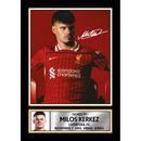 Milos Kerkez Signed Autograph Poster Print – Liverpool FC Left-Back – Soccer Memorabilia Gift for Fans