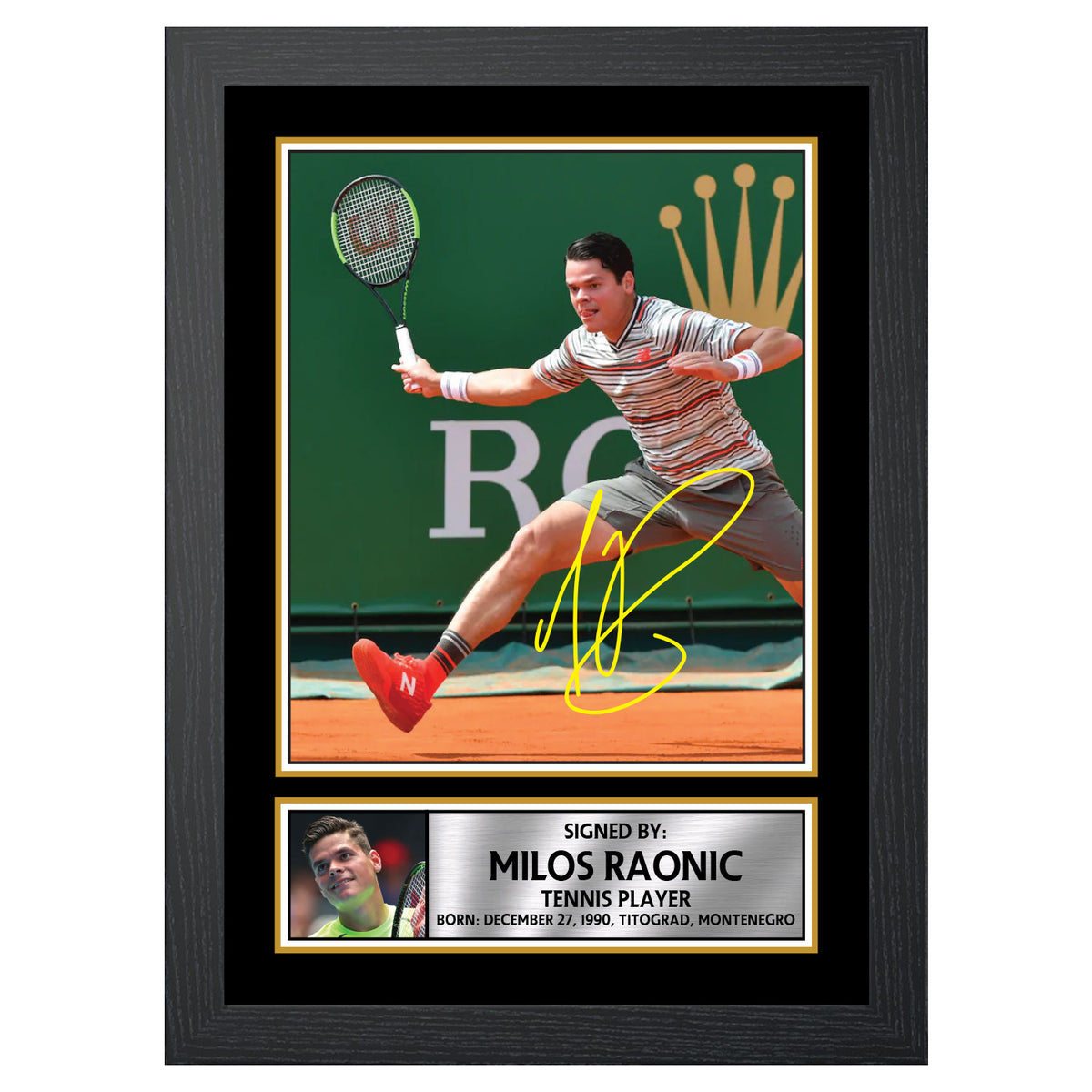 Milos Raonic M617 Tennis Player Printed Signature Poster Print Gift