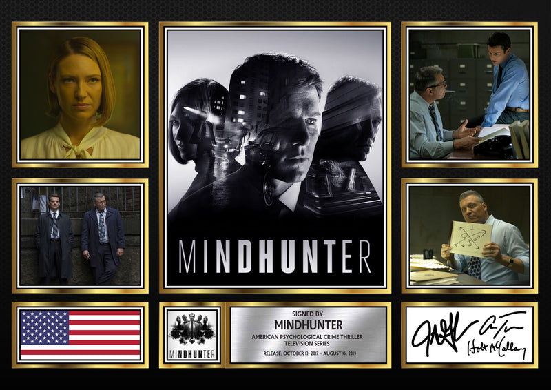 Mindhunter Netflix Shows Framed Autographed Print - Limited Edition Autograph Fan Gift – Collectible Memorabilia Merchandise