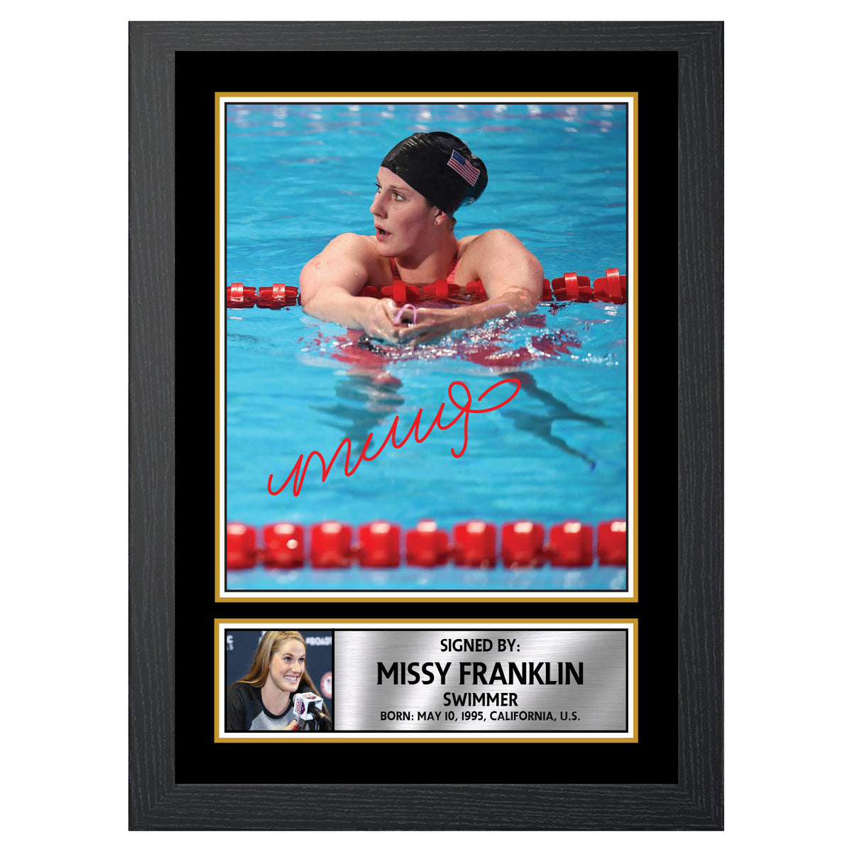 Missy Franklin M475 Swimmer Printed Signature Poster Print Gift
