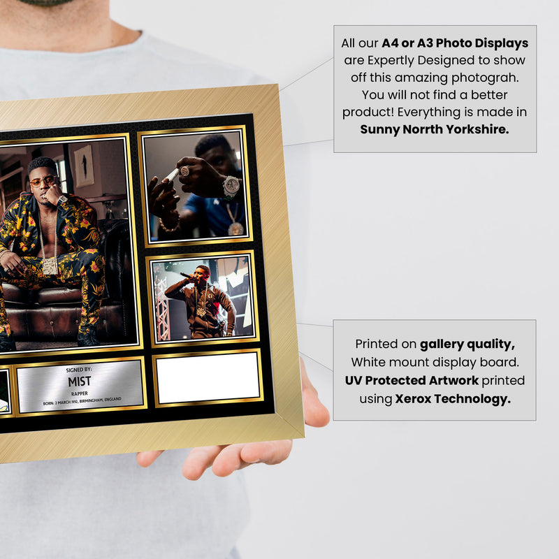 Rappers Mist Framed Autographed Print - Limited Edition Autograph Fan Gift – Collectible Memorabilia Merchandise