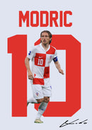 Luka Modrić Signed Poster Print – Croatia National Team Legend Tribute Wall Art with Signature & Jersey Number 10 – Midfield Maestro Memorabilia for Football Fans & Collectors