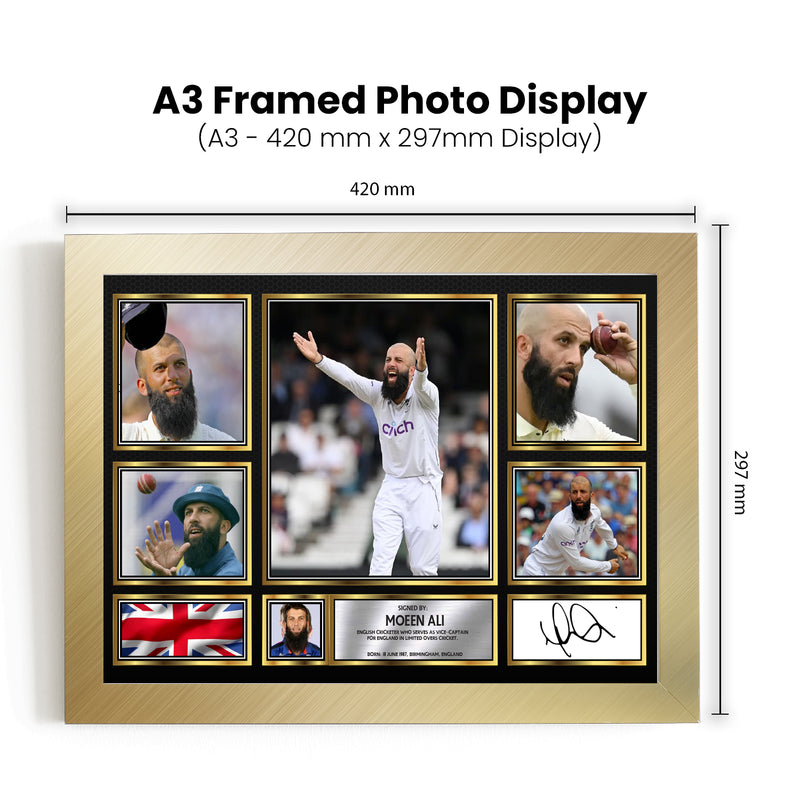 Moeen Ali - Signed Autographed Cricket Star Print